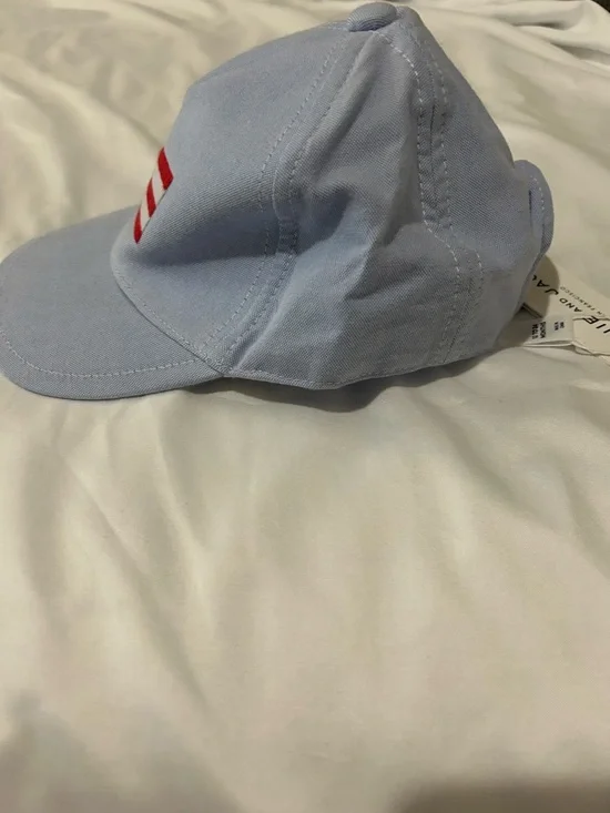 Janie and Jack Light Blue Cap with Red-White-Blue Trim - Picture 3 of 7